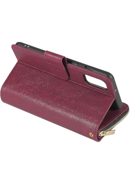 Samsung Galaxy Için Kılıf El Kayışı ile Zipper Fermuar Cep Kart Tutucu Flip (Yurt Dışından) fiyatları