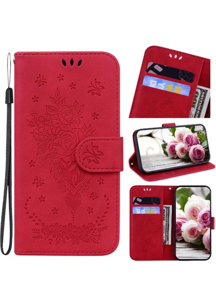 Xiaomi Redmi Not 13 Pro 4g Kabartma Gül Çiçekler Cüzdan Kılıf Kartı (Yurt Dışından)