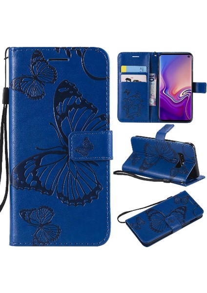 Kart Yuvası Standı ile Samsung Galaxy S10E Pu Deri Kılıf Darbeye (Yurt Dışından)