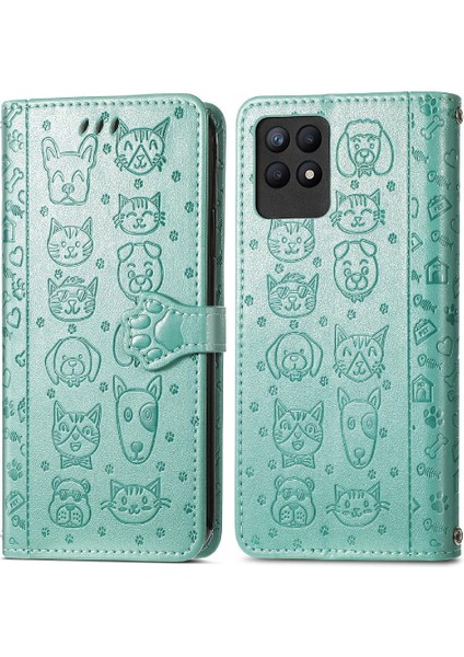 Realme 8i Kısa Kayış Karikatür Hayvanlar Için Kılıf Darbeye Kapak Kılıfı (Yurt Dışından)