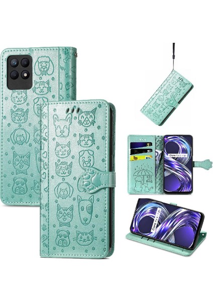 Realme 8i Kısa Kayış Karikatür Hayvanlar Için Kılıf Darbeye Kapak Kılıfı (Yurt Dışından) modelleri