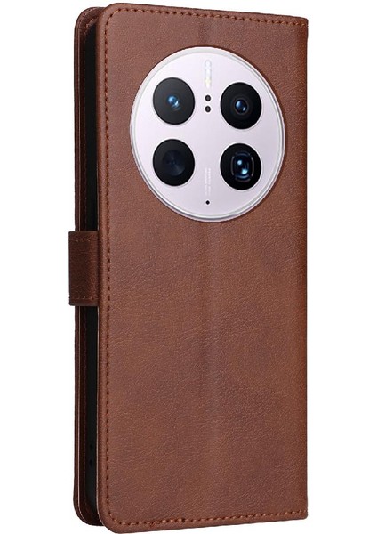 Kart Yuvası Cüzdan ile Huawei Mate 50 Pro Klasik Düz Renk Için Flip Case (Yurt Dışından) indirimleri