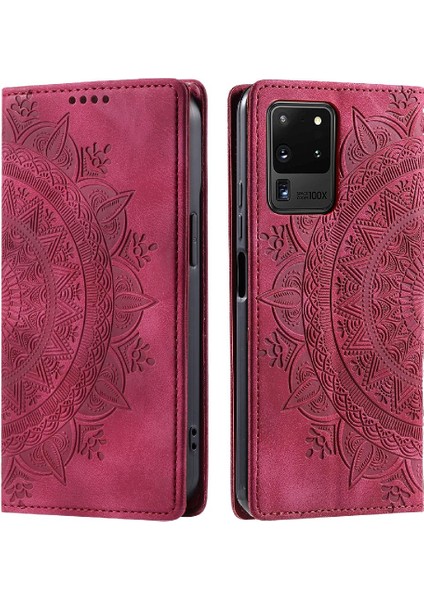 Samsung Galaxy S20 Ultra Tam Koruma Kartı Ekleme Pu Flip Için Kılıf (Yurt Dışından)