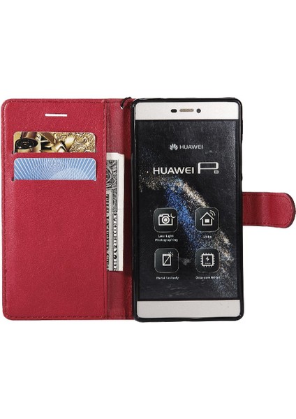 Kart Yuvası Klasik ile Huawei P8 Iş Cüzdan Telefon Kılıfı Için Flip Case (Yurt Dışından)