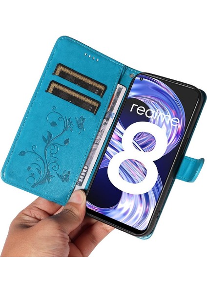 Realme 8 4g/8 Pro Cüzdan Telefon Kılıfı El Kayışı ile Yüksek Kalite (Yurt Dışından) indirimleri