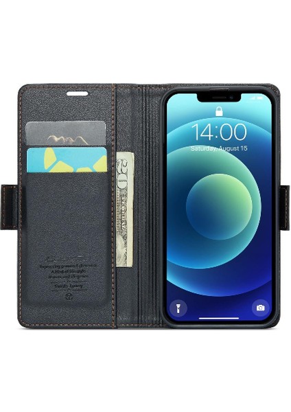IPhone 12 Mini Cüzdan Kılıf Anti Dolandırıcılık Kart Yuvası Darbeye Dayanıklı (Yurt Dışından)