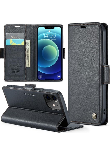 IPhone 12 Mini Cüzdan Kılıf Anti Dolandırıcılık Kart Yuvası Darbeye Dayanıklı (Yurt Dışından)