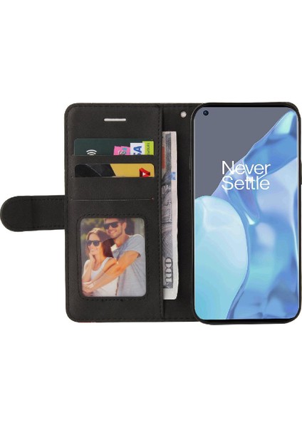 Kart Yuvası Standı Iki Renkli Dikiş Kickstand ile Oneplus 9 Pro Için Kılıf (Yurt Dışından)