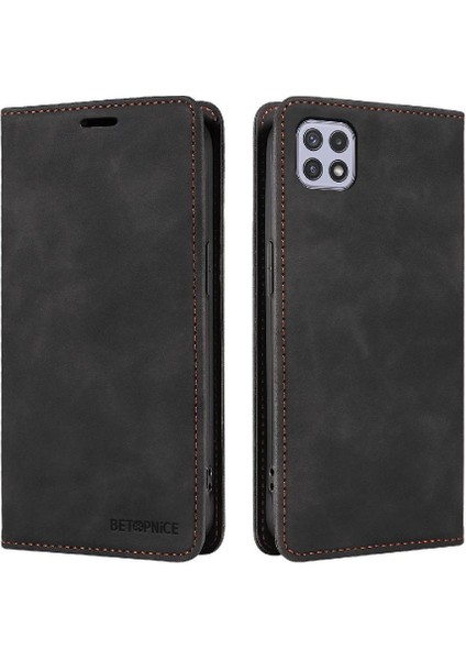 Samsung Galaxy A22 5g Için Kılıf Koruyucu Manyetik Folio Cüzdan Pu Deri (Yurt Dışından)