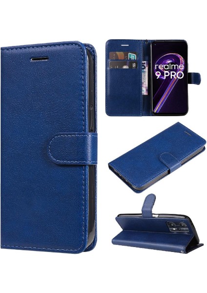 Realme 9 Pro Klasik Düz Renk Için Flip Case ile Yüksek Kaliteli Deri (Yurt Dışından)