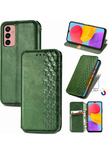 Samsung Galaxy M13 4g Zarif Iş Deri Kılıf Kapak Çevirin (Yurt Dışından)