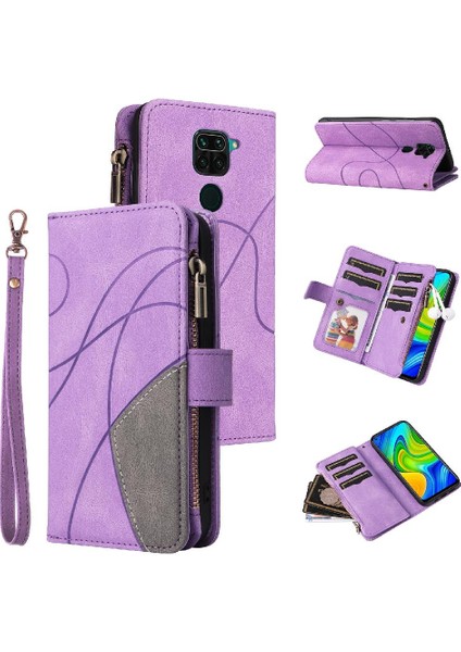 Xiaomi Redmi Not 9 Fermuar Cüzdan Tarzı ile Dokuz Kart Yuvaları (Yurt Dışından)