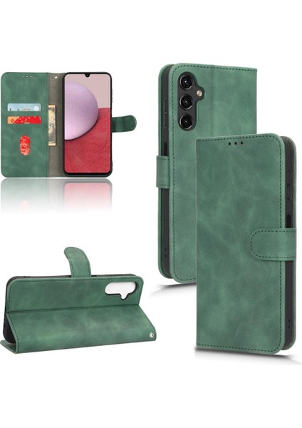 Kart Tutucu Kickstand Deri Folio ile Samsung Galaxy A14 5g Için Kılıf (Yurt Dışından)