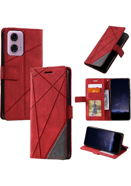 Motorola Moto G34 5g Cüzdan Flip Için Kılıf Folio Kart Tutucu Kickstand Pu (Yurt Dışından)