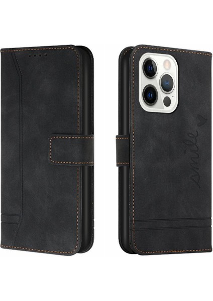 Iphone 13 Için Telefon Kılıfı Pro Max Manyetik Kapatma Kart Yuvaları Kapak Pu El (Yurt Dışından)