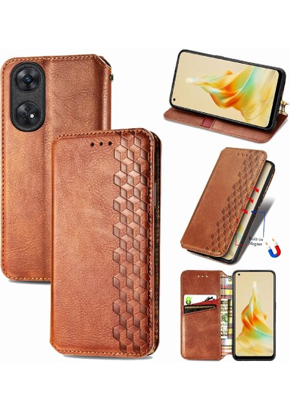 Oppo Oppo 8t 4g Için Kılıf Deri Kılıf Cüzdan Fonksiyonu Kapak Çevirin Moda (Yurt Dışından)