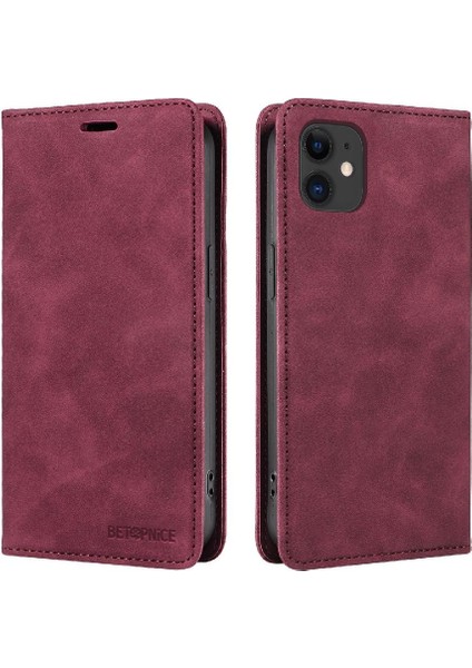 Iphone 12 Için Kılıf Mini Manyetik Koruyucu Pu Deri Folio Cüzdan (Yurt Dışından)