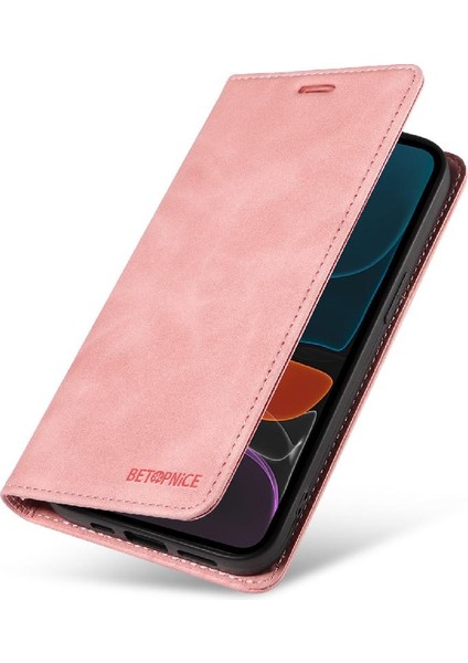 Iphone 12 Için Kılıf Mini Manyetik Koruyucu Pu Deri Folio Cüzdan (Yurt Dışından)