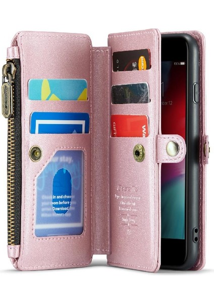 Iphone 7/8 Için Crossbody Durumda Fermuar Faturaları Yuvası Durumda Cüzdan Rfid Engelleme (Yurt Dışından)