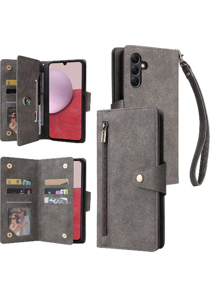 Samsung Galaxy A14 5g Için Kılıf ile El Kayışı Fermuar Cüzdan Kapak Kartı (Yurt Dışından)