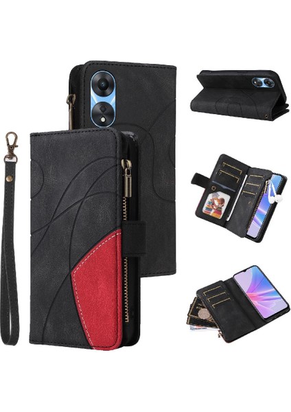 Oppo Için Kılıf A78 5g/nine 5g Kart Yuvası Standı ile Dokuz Kart Yuvaları Fermuar (Yurt Dışından)