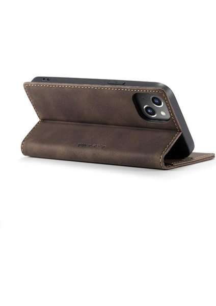 Iphone 15 Için Flip Case Artı Vintage Pu Deri Cüzdan Flip Folio Kitap (Yurt Dışından)