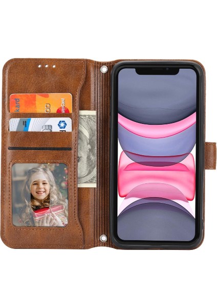 Iphone 11 Için Flip Case Pro Pu Deri Anti Scratch Kickstand Manyetik (Yurt Dışından)