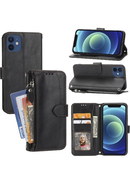 Iphone 12 Için Flip Case Mini Kart Tutucu Anti Scratch Pu Deri Manyetik (Yurt Dışından)