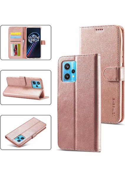 Realme 9 Pro Buzağı Doku Için Kılıf ile Yatay Çevir Deri Kılıf Kartı (Yurt Dışından)