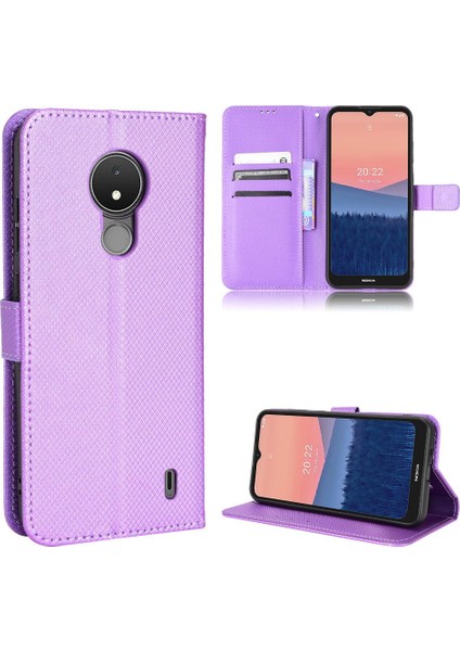 Nokia C21 Kart Tutucu Manyetik Cüzdan Kapak Kickstand Için Kılıf (Yurt Dışından)