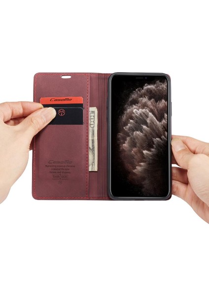 Iphone 11 Için Flip Case Pro Durumda Kart Yuvası Kickstand Vintage Pu Deri (Yurt Dışından)