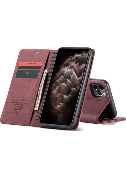 Iphone 11 Için Flip Case Pro Durumda Kart Yuvası Kickstand Vintage Pu Deri (Yurt Dışından)