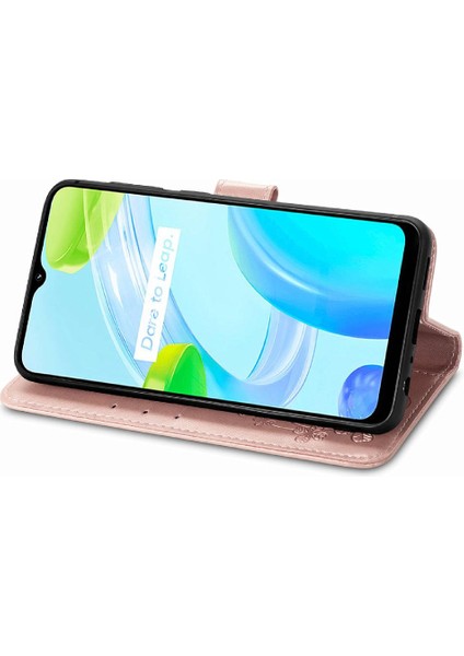 Realme C30 Dört Yapraklı Yonca Flip Kapak Için Kılıf Zarif Iş Deri (Yurt Dışından) fiyatları