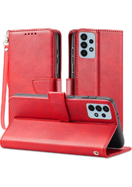 Kart Tutucu Kickstand Deri Folio ile Samsung Galaxy A13 4g Için Kılıf (Yurt Dışından)