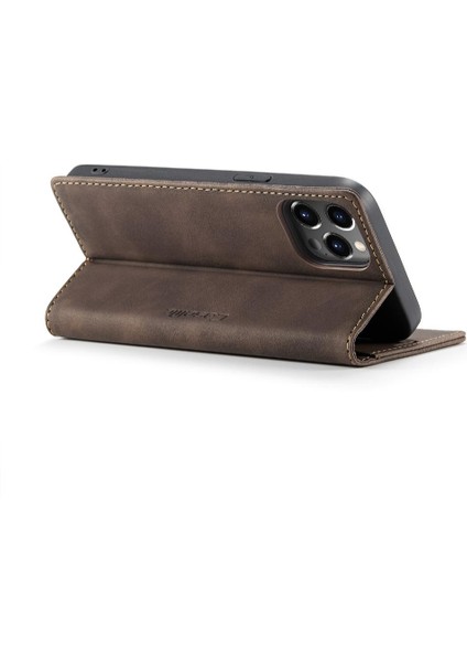 Iphone 15 Için Flip Case Pro Flip Folio Kitap Vintage Pu Deri Cüzdan Kılıf (Yurt Dışından)