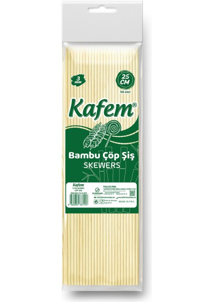 Bambu Çöp Şiş 25 cm 3 mm 100 Lü x 50 Paket fiyatları