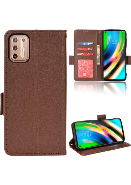 Motorola Moto G9 Artı Manyetik Yan Toka Kart Yuvaları Tutucu Pu (Yurt Dışından)