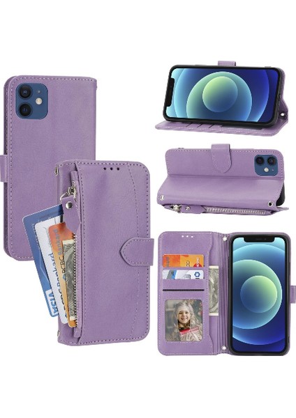 Iphone 12 Için Flip Case Mini Kart Tutucu Anti Scratch Pu Deri Manyetik (Yurt Dışından)
