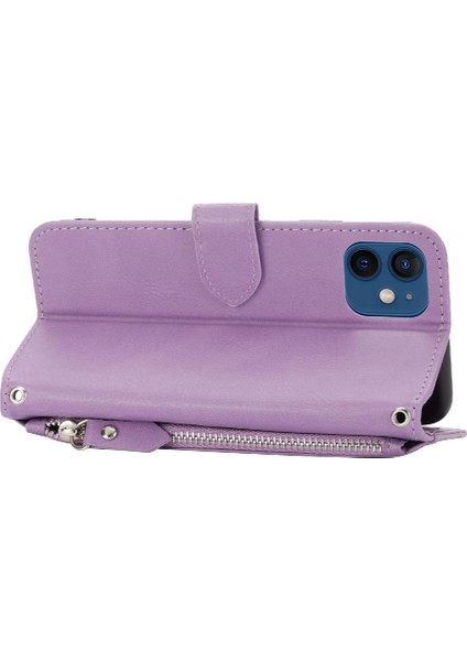 Iphone 12 Için Flip Case Mini Kart Tutucu Anti Scratch Pu Deri Manyetik (Yurt Dışından)