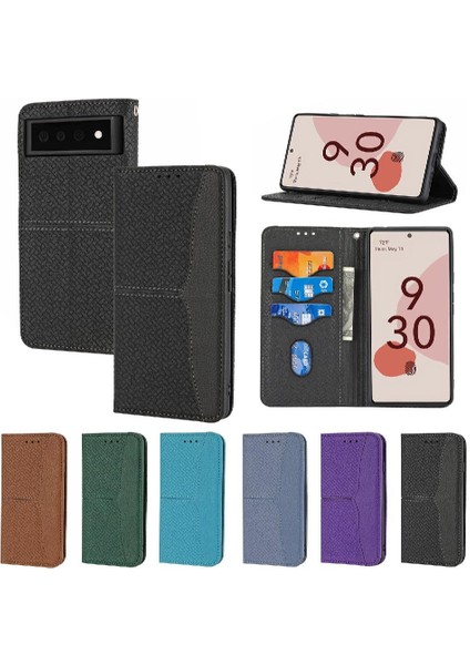 Google Piksel 6 Pro Flip Folio Kitap Kredi Kartı Tutucu El Cüzdan Için Kılıf (Yurt Dışından)