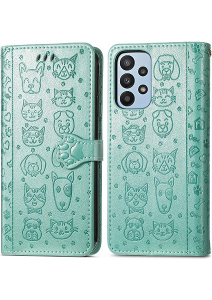 Samsung Galaxy A23 Kılıf Için Kılıf Kısa Kayış Karikatür Hayvanlar Flip (Yurt Dışından) fiyatları