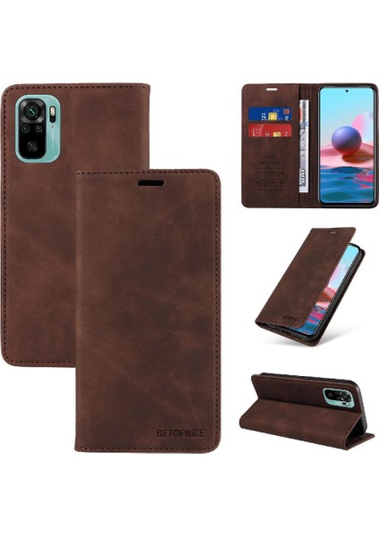 Xiaomi Redmi Için Not 10 4g Pu Deri Manyetik Koruyucu Folyo (Yurt Dışından)