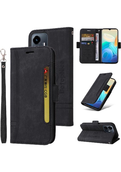 Vivo Y77 5g Tpu Deri Manyetik Kart Yuvaları Için Kılıf Cüzdan Kapak Çevirin (Yurt Dışından)