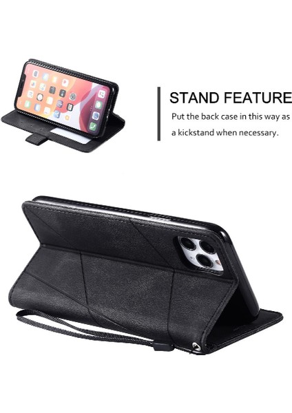 IPhone 11 Için Kılıf Pro Max Cüzdan Flip Folio Darbeye Kart Tutucu Pu (Yurt Dışından)