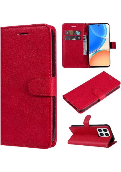 Onur X8 5g Iş Cüzdan Telefon Kılıfı Için Flip Case Klasik Düz Renk (Yurt Dışından)
