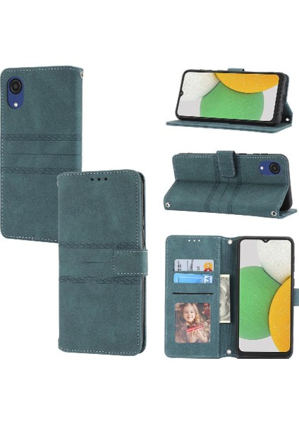 Samsung Galaxy A03 Çekirdek Pu Deri Kickstand Manyetik Kılıf Için Flip Case (Yurt Dışından)