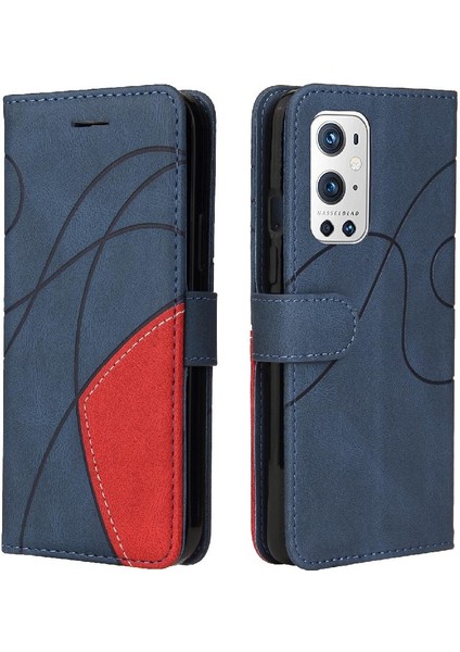 Kart Yuvası Standı Iki Renkli Dikiş Kickstand ile Oneplus 9 Pro Için Kılıf (Yurt Dışından)