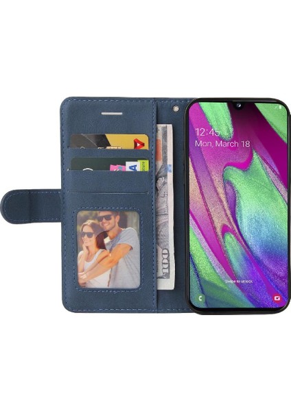 Kart Yuvası Standı Pu ile Samsung Galaxy A40 Iki Renkli Dikiş Için Kılıf (Yurt Dışından) indirimleri