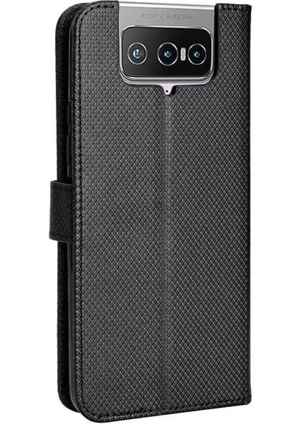 Asus Zenfone 7 Için Kılıf Pro Kart Tutucu Kickstand Kapak Manyetik Cüzdan (Yurt Dışından)