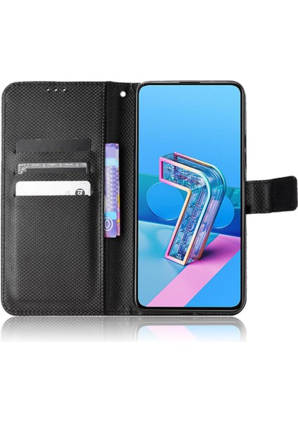 Asus Zenfone 7 Için Kılıf Pro Kart Tutucu Kickstand Kapak Manyetik Cüzdan (Yurt Dışından)